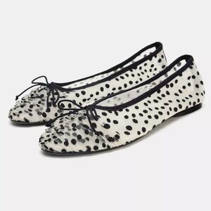 Zara mesh Polka Dot Ballet Flats